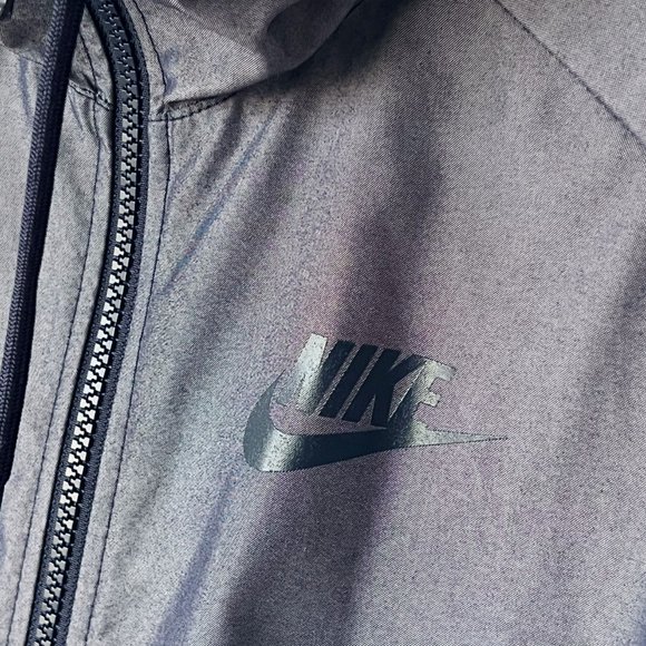 NIKE Womens Two Tone Blue Sports Windrunner Jacket with Hood Size XL - Picture 3 of 12